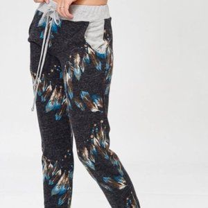 Teal Feather Jogger Pants